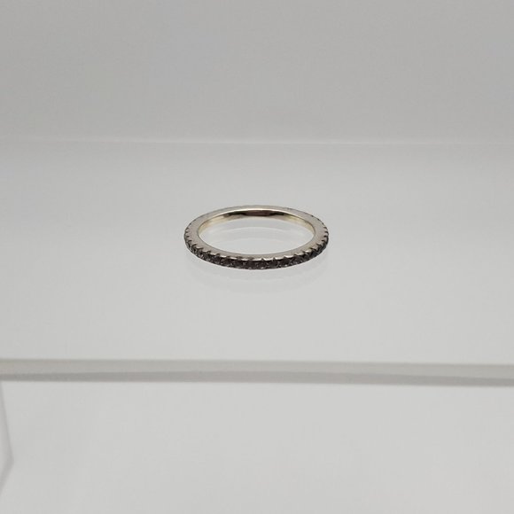 Size 5 925 Sterling Silver Thin Cute Cubic Zirconia Ring - Picture 2 of 7